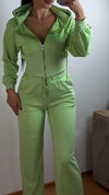 Women's Hooded Zipper Hot Diamond Casual Suit