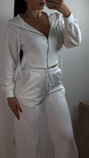 Women's Hooded Zipper Hot Diamond Casual Suit