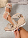 Women's Silver Zipper Hollow Fashion Sandals