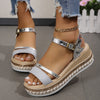 Women's Silver Zipper Hollow Fashion Sandals