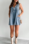 Women's V-neck Patchwork Pleated Washed Water Casual Short Jumpsuit