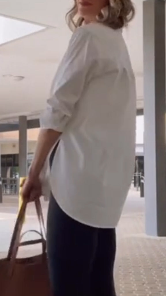 Ladies' Collar Casual Solid Color Shirt