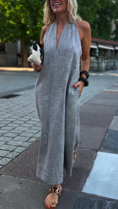 Ladies' Neck Hanging Back Hollowed Out Casual Dress