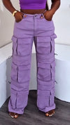 Ladies' Spliced Multi Pocket Casual Pants