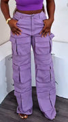 Ladies' Spliced Multi Pocket Casual Pants