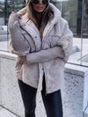 Women Spliced plush Casual Cotton Jacket