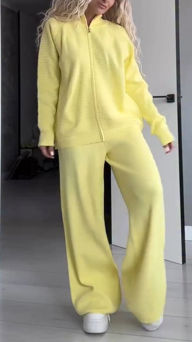 Women Solid Color Loose Casual Suit