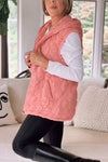 Women Solid Color Hooded Casual Vest