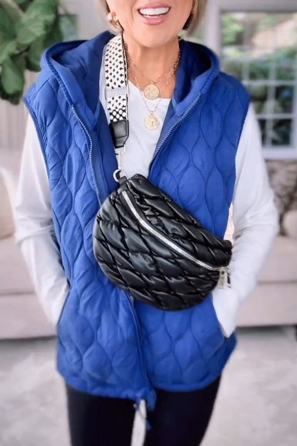 Women Solid Color Hooded Casual Vest