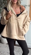 Women Solid Color Hooded Casual Sweatshirt