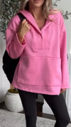 Women Solid Color Hooded Casual Sweatshirt