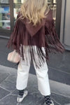 Women Western Tassel Suede Short Jacket