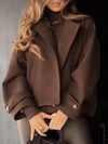 Women Lapel Solid Color Temperament Casual Jacket