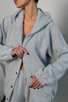 Women Button-down Hooded Jacket + Pants Casual Suit