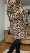 Women Lapel Leopard Print Casual Coat