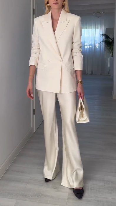 Women Lapel Blazer + Pants Temperament Commuter Suit