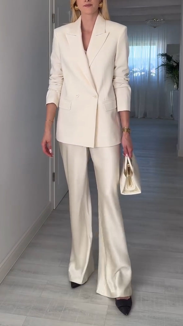 Women Lapel Blazer + Pants Temperament Commuter Suit