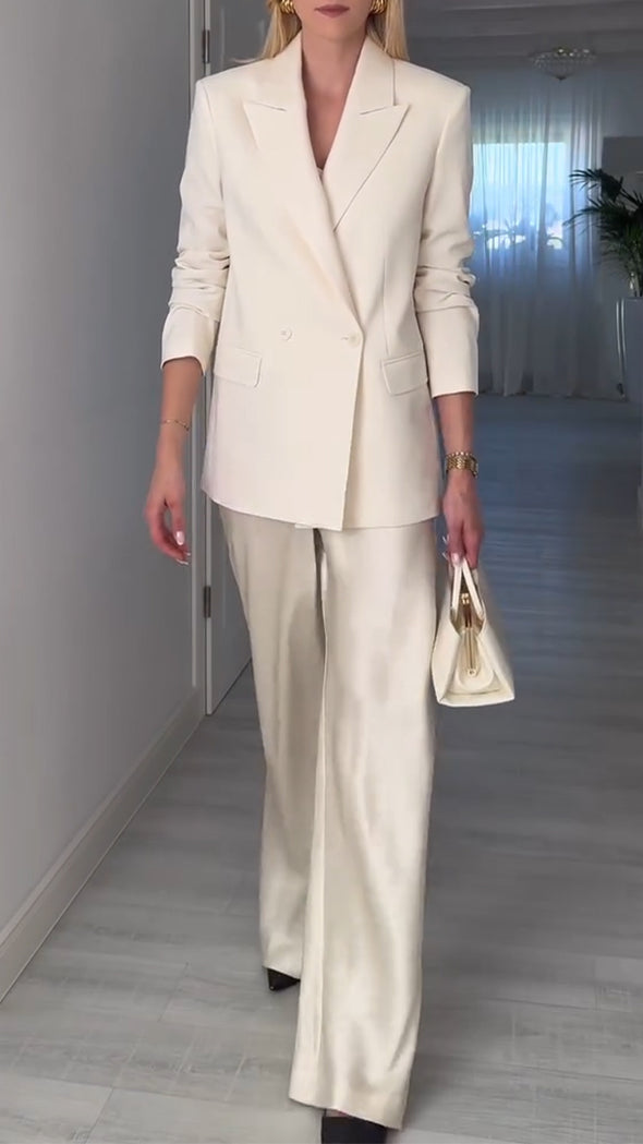 Women Lapel Blazer + Pants Temperament Commuter Suit