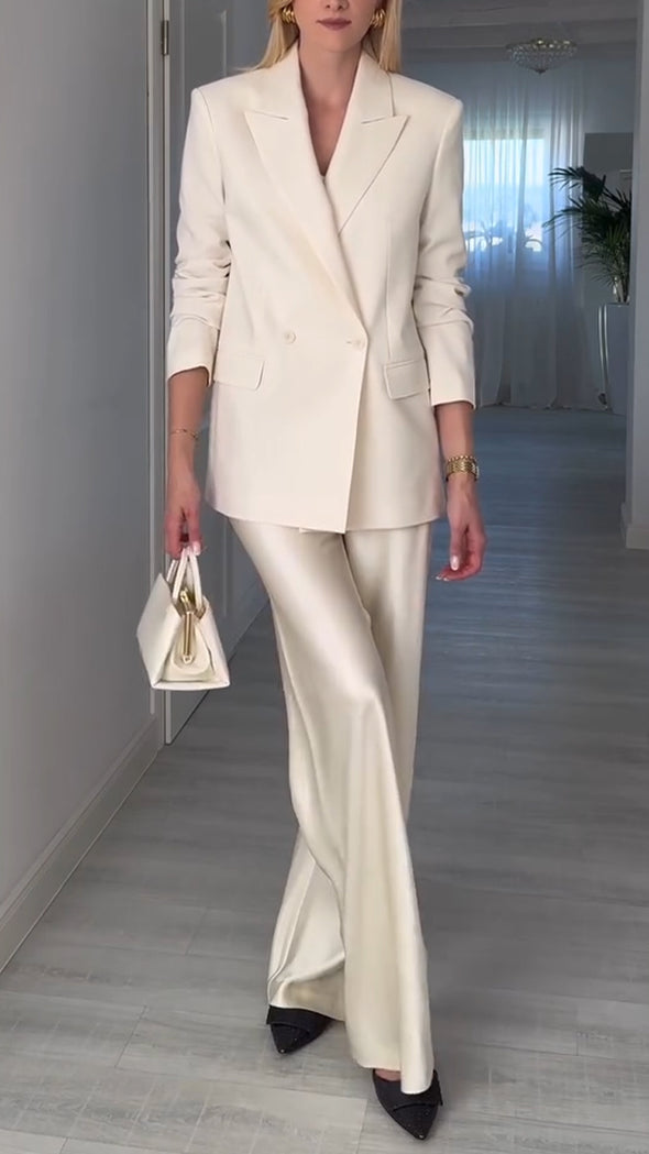 Women Lapel Blazer + Pants Temperament Commuter Suit