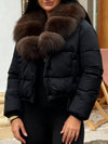 Women Fur Collar Waterproof Casual Cotton Jacket