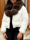 Women Fur Collar Waterproof Casual Cotton Jacket