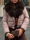 Women Fur Collar Waterproof Casual Cotton Jacket
