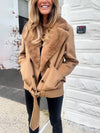 Women Plush Lapel Button-Down Casual Coat
