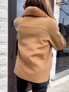 Women Plush Lapel Button-Down Casual Coat