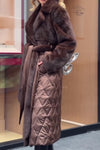 Women Elegant Plush Splicing Cross-Layer Warm Long Coat