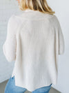 Women Lapel Buttoned Waffle Knit Casual Top