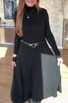 Women Elegant Half-Turtleneck Stretch Slim-Fit Knit A-Line Dress