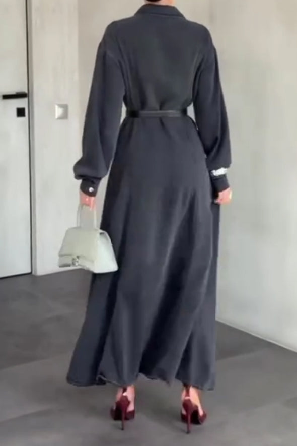 Women Elegant Multi-Dimensional Separate Denim Shirt Dress