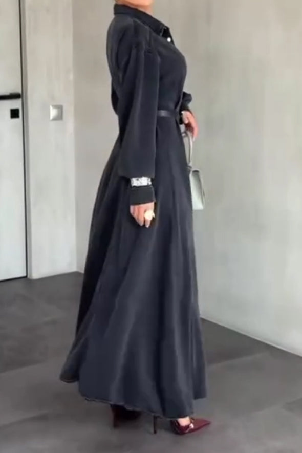 Women Elegant Multi-Dimensional Separate Denim Shirt Dress