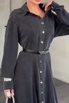 Women Elegant Multi-Dimensional Separate Denim Shirt Dress