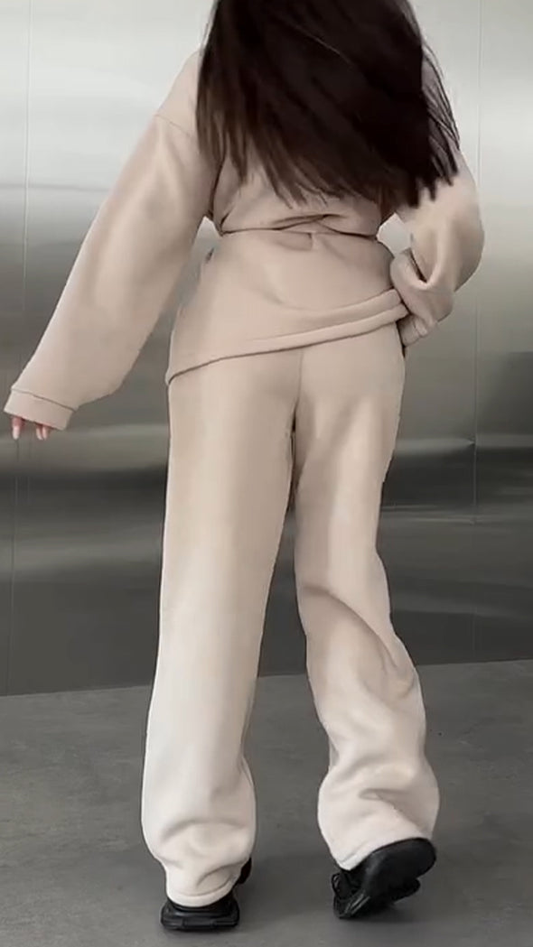 Women Solid Color Temperament Casual Suit