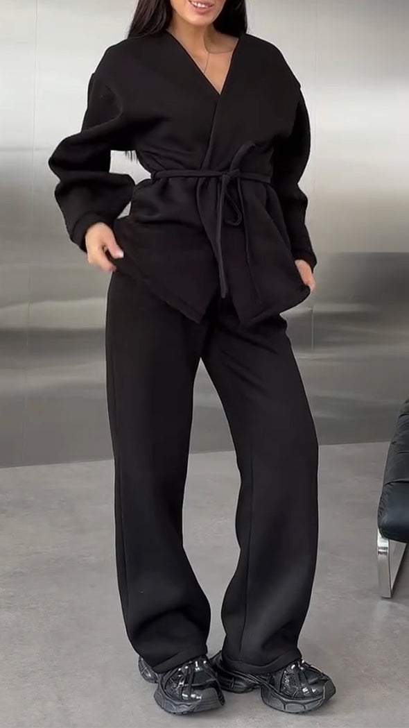 Women Solid Color Temperament Casual Suit