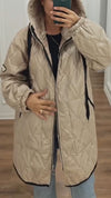 Women Hooded Drawstring Casual Jacket