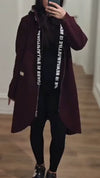 Women Hooded Drawstring Casual Plush Coat
