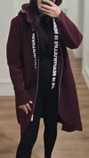 Women Hooded Drawstring Casual Plush Coat