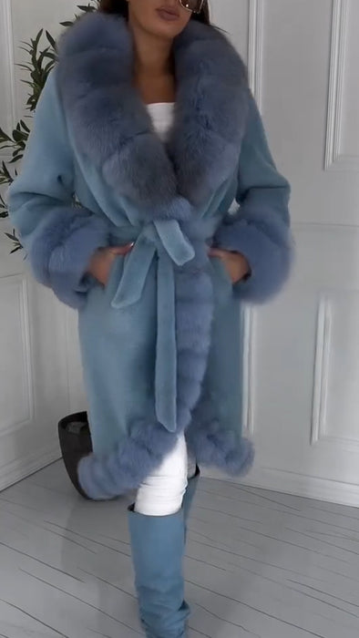 Women Patchwork Plush Casual Coat