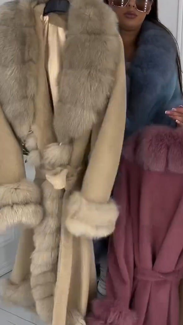 Women Patchwork Plush Casual Coat