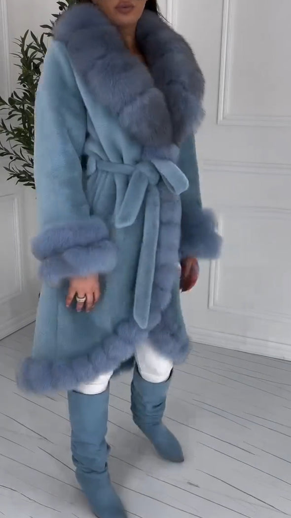 Women Patchwork Plush Casual Coat