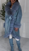 Women Patchwork Plush Casual Coat