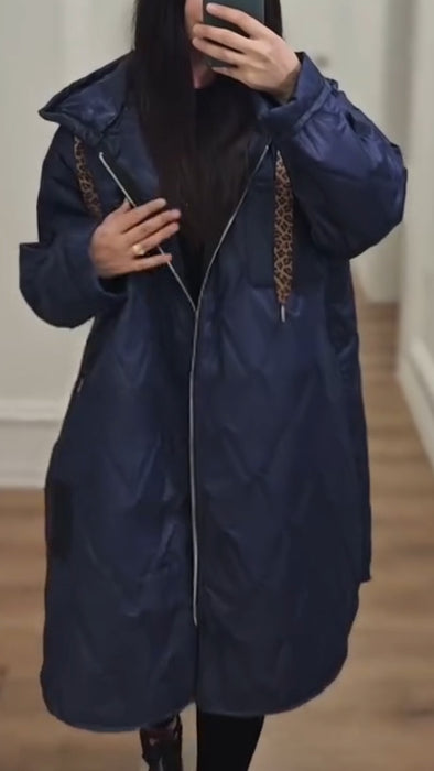 Women Hooded Drawstring Casual Jacket