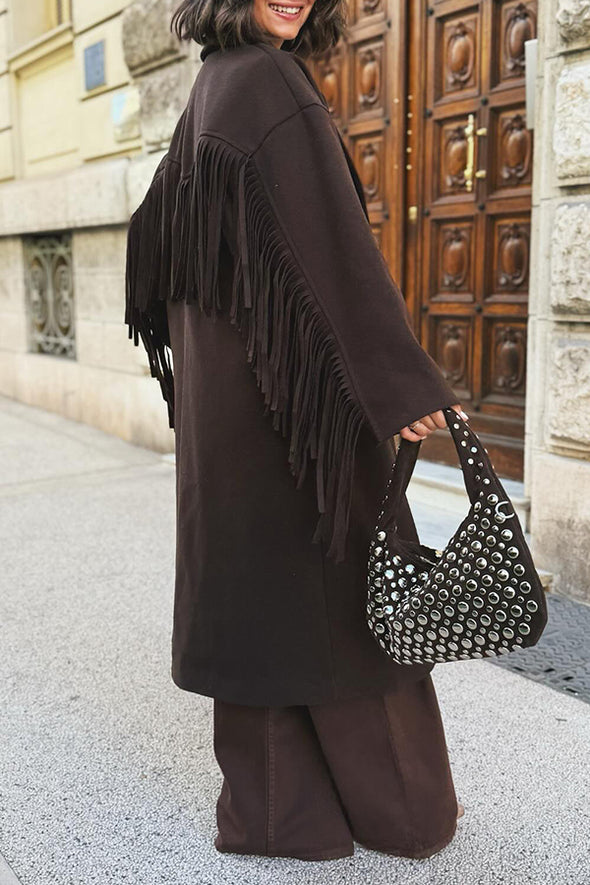 Women Casual Western Tassel Sleeve Blazer Coat