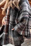 Women Elegant Plaid Oversized Cardigan Jacket