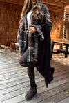 Women Elegant Plaid Oversized Cardigan Jacket