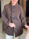 Women Round-neck Buttoned Casual Plush Coat