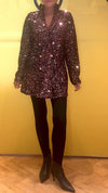 Women Lapel Sequined Sparkling Dinner Party Temperament Jacket