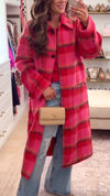 Women Lapel Plaid Casual Plush Windbreaker
